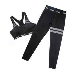 2Pcs/Suit Women Gym Clothing Bra + Leggings High Waist